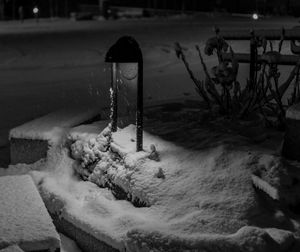 Close-up of snow covered land