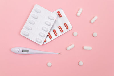 High angle view of colored pencils