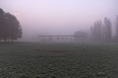 Fogghy field of rhe san siro hippodrome in milan