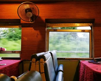 Empty seats in train