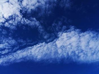 Low angle view of clouds in blue sky