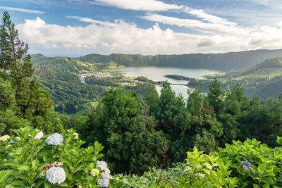 Miradouro da vista do rei - the famous viewpont in sao miguel island, azores