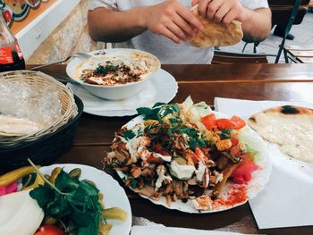 Close-up of meal served in plate