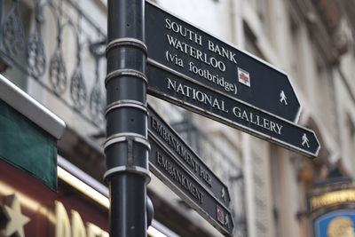 Close-up of information sign