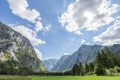 Scenic view of mountains against sky