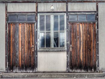 Close-up of window of building