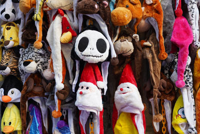 Various toys for sale at market stall