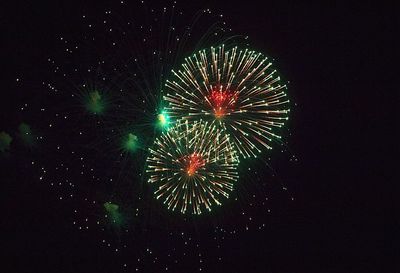 Low angle view of firework display