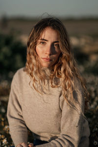 Portrait of beautiful young woman