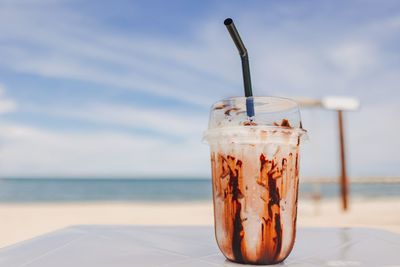Close-up of drink on table