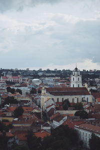 High angle view of town