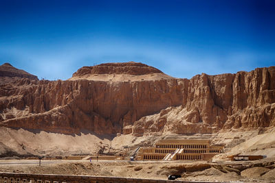 View of mountain against blue sky