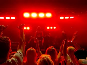 Group of people at music concert