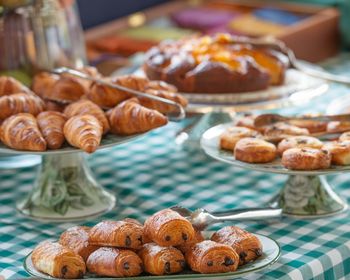 Close-up of bread in basket on table