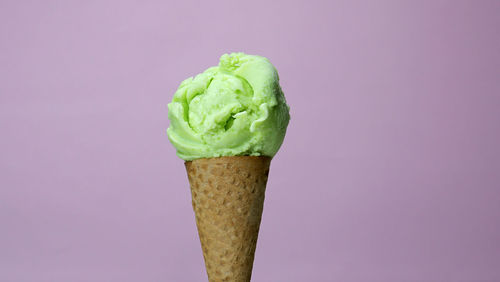 Close-up of ice cream against white background