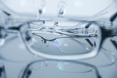 Close-up of eyeglasses on table