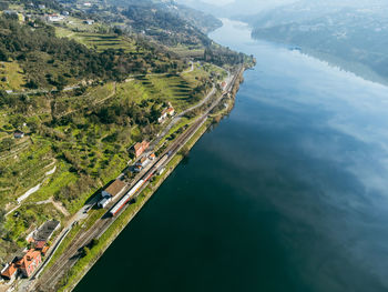 High angle view of douro river