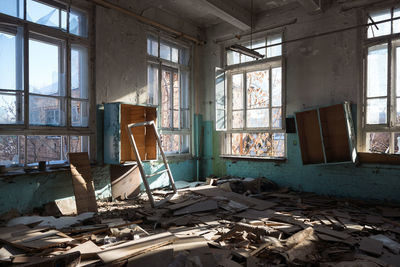 Interior of abandoned building