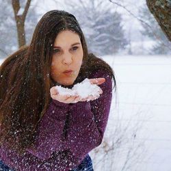 Portrait of woman in winter