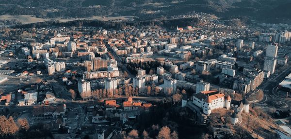 High angle view of cityscape