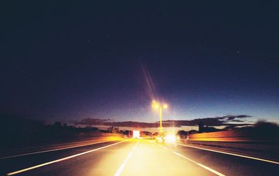 Empty road at night