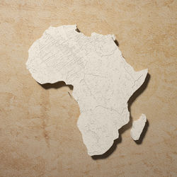 Close-up of african continent paint on wall