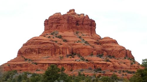 Low angle view of rocky mountains