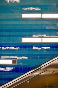 Illuminated subway station