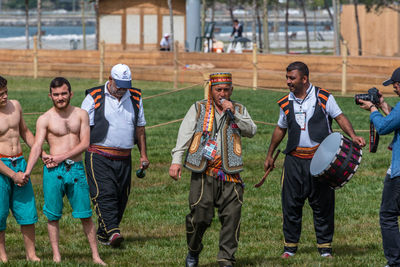 Group of people on field