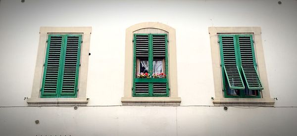 Closed door of building