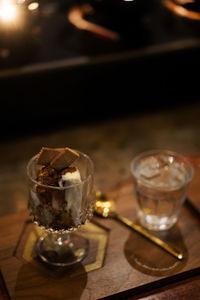 Close-up of dessert on table