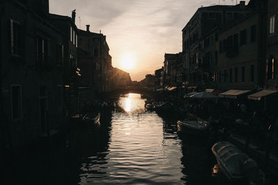 Canal amidst buildings in city