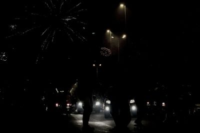 View of illuminated street light at night