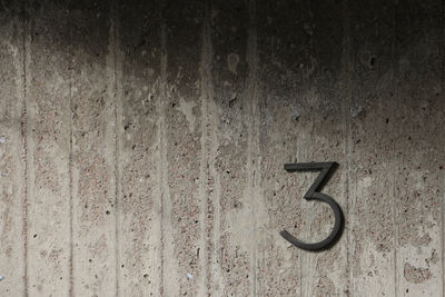 Close-up of door handle on wall