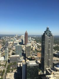 Cityscape against clear sky