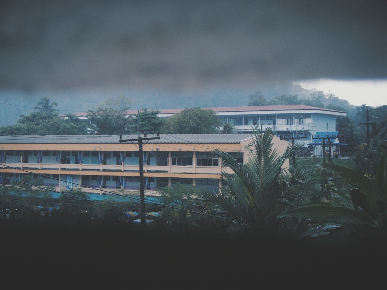 sky, architecture, built structure, cloud - sky, building exterior, tree, cloudy, weather, overcast, growth, dusk, night, nature, cloud, outdoors, no people, city, house, residential building, storm cloud