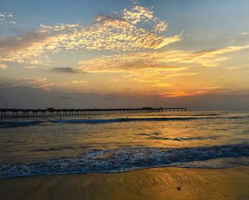 Scenic view of beach during sunset