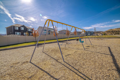 View of soccer field against sky