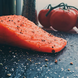 Close-up of pumpkin on table