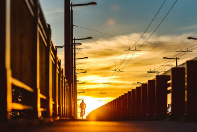 Panoramic view of road against sky during sunset