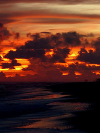 Scenic view of sunset over sea