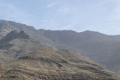 Scenic view of rocky mountains against sky