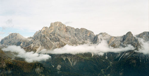 Scenic view of mountain range against sky