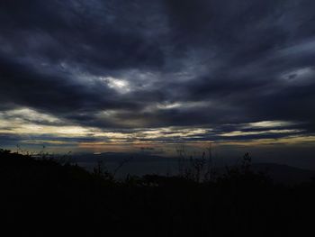 Scenic view of dramatic sky during sunset