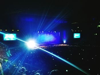 View of illuminated lights at night