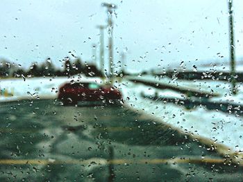 Close-up of water drops on glass