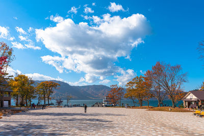 Lake towada lakeside pier. towada hachimantai national park, aomori prefecture, japan