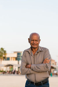 Portrait of senior man looking at camera