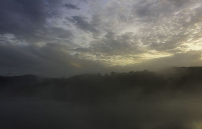 Scenic view of dramatic sky during sunset