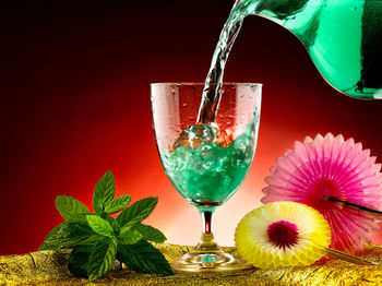 Close-up of drink in glass
